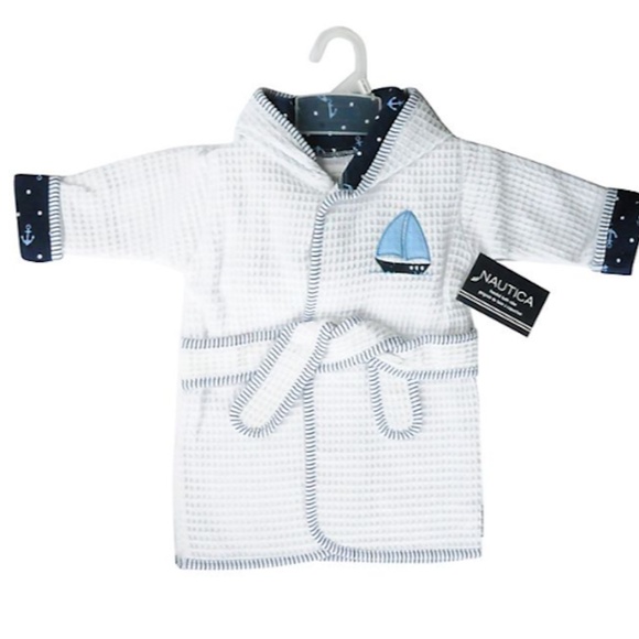 Nautica Bathrobe in Navy - Picture 2 of 3